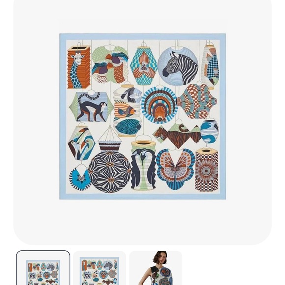 Hermes 100% Silk Scarf NEW WITH TAGS and BOX - Picture 2 of 4